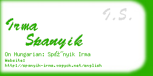 irma spanyik business card